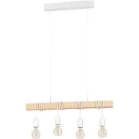 Eglo Houten hanglamp Townshend 4-lichts hout met wit