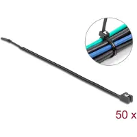 DeLOCK Cable Tie self-cutting L 200 x W 4.8 mm 50 pieces black