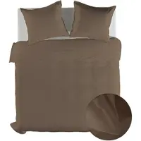 Yellow Suites Dekbedovertrek Percale-Katoen - Taupe 140 x 200/220 cm