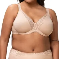 Triumph Modern Lace Cotton Underwire Bra Beige D 75 Dames