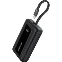 Anker Zolo Powerbank - 20.000mAh - 30W - Geïntegreerde USB-C Kabel - 1x USB-C & 1x USB-A Poort - Zwart - Compact & Draagbaar Ontwerp