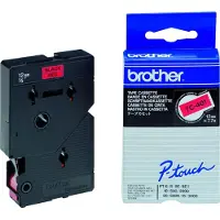 Brother TC-401 'extreme' tape zwart op rood 12 mm (origineel)