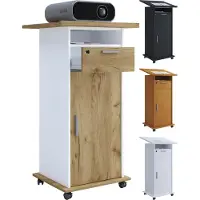 Hioshop Neta kantoor wandkast voor projector 1 deur 1 lade beuken decor.