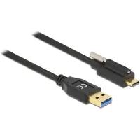 DeLOCK SuperSpeed USB 10 Gbps (USB 3.2 Gen 2) Cable Type-A male to USB Type-C male with screw on top 0.5 m