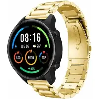 Strap-it Stalen schakel bandje - geschikt voor Xiaomi Mi Watch / Xiaomi Watch S1 (Pro/Active) / Watch 2 Pro / Watch S3 / Amazfit Balance / Bip 5 - goud