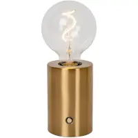 Lucide Tafellamp Vivo, dimbaar, messing / goud, Woon-/ Eetkamer, metaal, Modern, Tafellamp