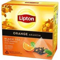 Lipton Orange Tea - 80 Theezakjes Piramid - Zwarte Thee Sinaasappel - 4 x 20 Zakjes - Voordeelverpakking