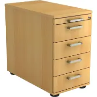 Hjh OFFICE PRO SIGNA SC50 CE - Rolcontainer Beuken Hout met 4 lades Chrome metaal handgreep