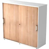 Hjh OFFICE PRO BETA 1753S - Hoogte van de map | 3 OH Wit/Walnoot Schuifwandkast Chrome metaal handgreep