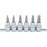 Bgs Bit-Einsatz-Satz 10 mm (3/8") Innensechskant mit Kugelkopf 3 - 8 mm 6-tlg.
