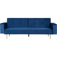 Beliani Visnes Slaapbank Blauw 188x107