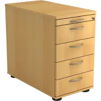Hjh OFFICE PRO SIGNA SC50 BM - Rolcontainer Beuken Hout met 4 lades Metalen handgreep
