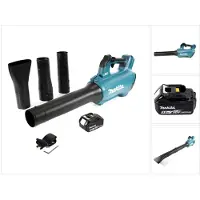 Makita Bladzuiger + bladblazer, DUB 184 T1 Accu blazer 18 V Brushless + 1x accu 5.0 Ah - zonder lader (Oplaadbare batterij, Bladblazer)
