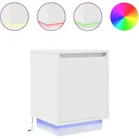 vidaXL Nachtkastjes met led-verlichting 2 st 38x34x50 cm wit