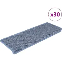 vidaXL Trapmatten zelfklevend 30 st sisal-look 65x21x4 cm blauw