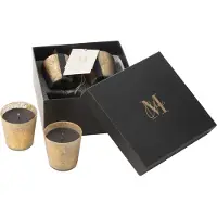 J-Line 45745 Box 4 Geurkaarsen M-Chic Glas Goud/Zwart-20u - 6,5 x 6,5 x 7,5 cm