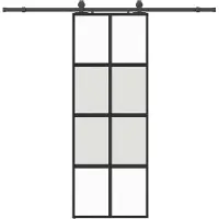 vidaXL Schuifdeur met beslagset 76x205 cm gehard glas zwart