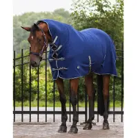 QHP FLEECE HALSDEKEN NEW BASIC MET KRUISSINGELS Blauw