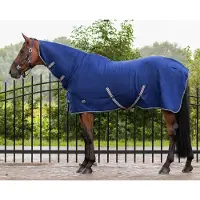 QHP Fleece Halsdeken New Basic met kruissingels - maat 105/145 - blue