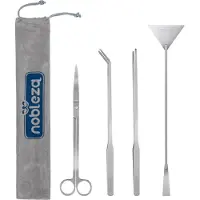 Nobleza Aquarium Schoonmaakset 4-delig - Aquascaping Set - RVS Schaar, 2 Pincetten en Algenschraper