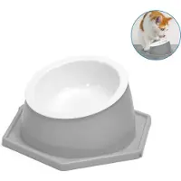 Nobleza Kattenvoerbak - Verhoogde voerbak - Schuine voerbak - Anti knoei - Grijs
