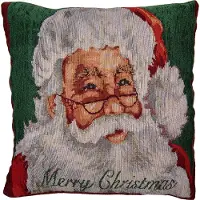 Clayre & Eef Kussenhoes 44x44 cm Rood Polyester Kerstman