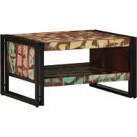 vidaXL Salontafel, meerkleurig, 70x50x38 cm, gerecycled hout, massief hout