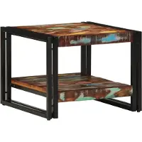 vidaXL Salontafel 50x50x38 cm massief gerecycled hout meerkleurig