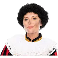 Haza Pieten Pruik Zwart kunsthaar