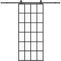 vidaXL Schuifdeur met beslagset 90x205 cm ESG glas zwart