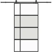 vidaXL Schuifdeur met beslagset 102,5x205 cm gehard glas zwart