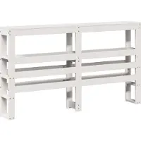 vidaXL Hoofdbord met schappen 150 cm massief grenenhout wit