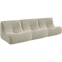 Sweeek Fauteuils boucléstof Sokol 1 zitplaats (set van 3) Beige