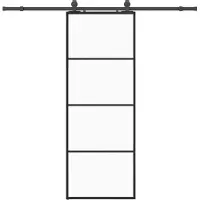 vidaXL Schuifdeur met beslag, zwart, 76x205 cm, veiligheidsglas