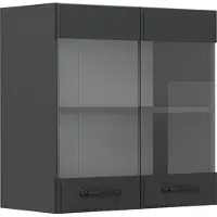 Vicco R-Line Glazen keukenkast – 60 cm Antraciet landhuis