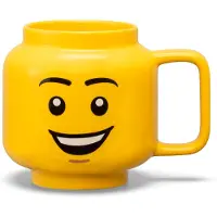 LEGO - Keramische Mok Hoofd Happy Boy 530 ml - Aardewerk - Geel