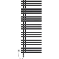 LuxeBath elektrische radiator voor de badkamer Iron 600x1600 mm antraciet met 1200W verwarmingselement digitale thermostaat en display handdoekverwarmers paneelradiator verwarming voor de badkamer