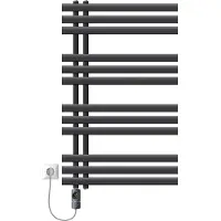 LuxeBath Badkamerradiator middenaansluiting 600x1000 mm antraciet met verwarmingselement 600W