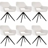 Kick Collection Set van 6 Kick draaistoel Miyo - champagne