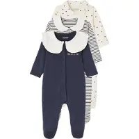Vertbaudet Set van 3 slaappakjes "hartjes" baby van interlock