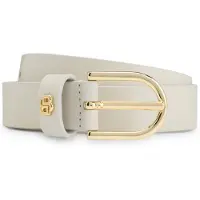 BOSS Leren riem met Double B-monogrambedeltje