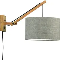 Good&Mojo Loodgrijze wandlamp enkelgewricht naturel GOOD&MOJO Andes