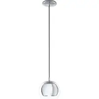 Eglo Rocamar hanglamp - E27 - 1 Lichts - Ø19 cm - glas - Grijs/Zilver
