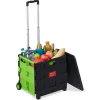 Relaxdays Hulp bij het winkelen, Winkelwagen, Groen