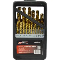 AWTOOLS HSS-G Titaan Serie - Boorset - 25 Stuks - 1.0-13.0mm - TiN Coating