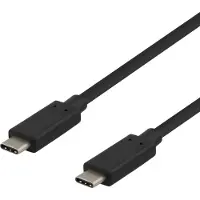Deltaco USB-C cable 1m USB 3.1 Gen 2 10 Gbps 60W black