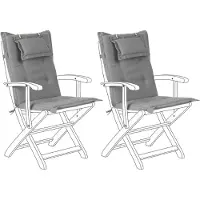 Beliani MAUI - Zitkussen set van 2 - Grijs - 40 x 54 cm - Polyester