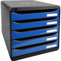 Exacompta Big-Box Ladenkastje 5 lades Big Box Plus Zwart, blauw A4 Polystyreen 27,8 x 34,7 x 27,1 cm