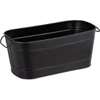 Relaxdays plantenbak metaal - buiten - binnen - balkon - 16x38x19 cm - zwart