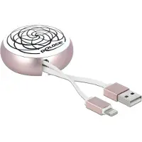 DeLOCK USB Retractable Cable Type-A to Lightning white / pale pink